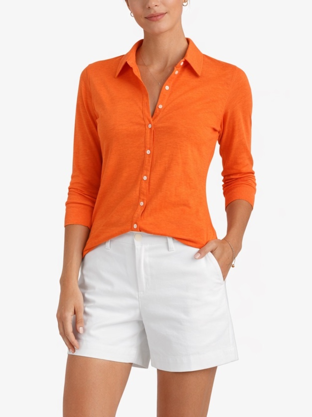 NWT HIHO Gillian Knit Shirt Mango Cotton Island Resort Size L